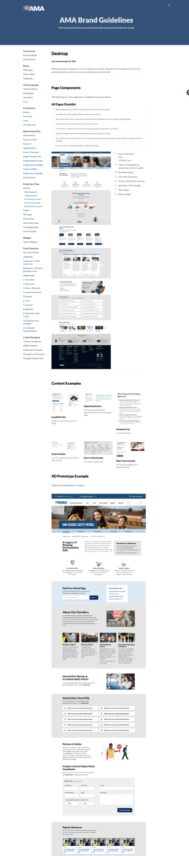 Guidelines portal — full page example