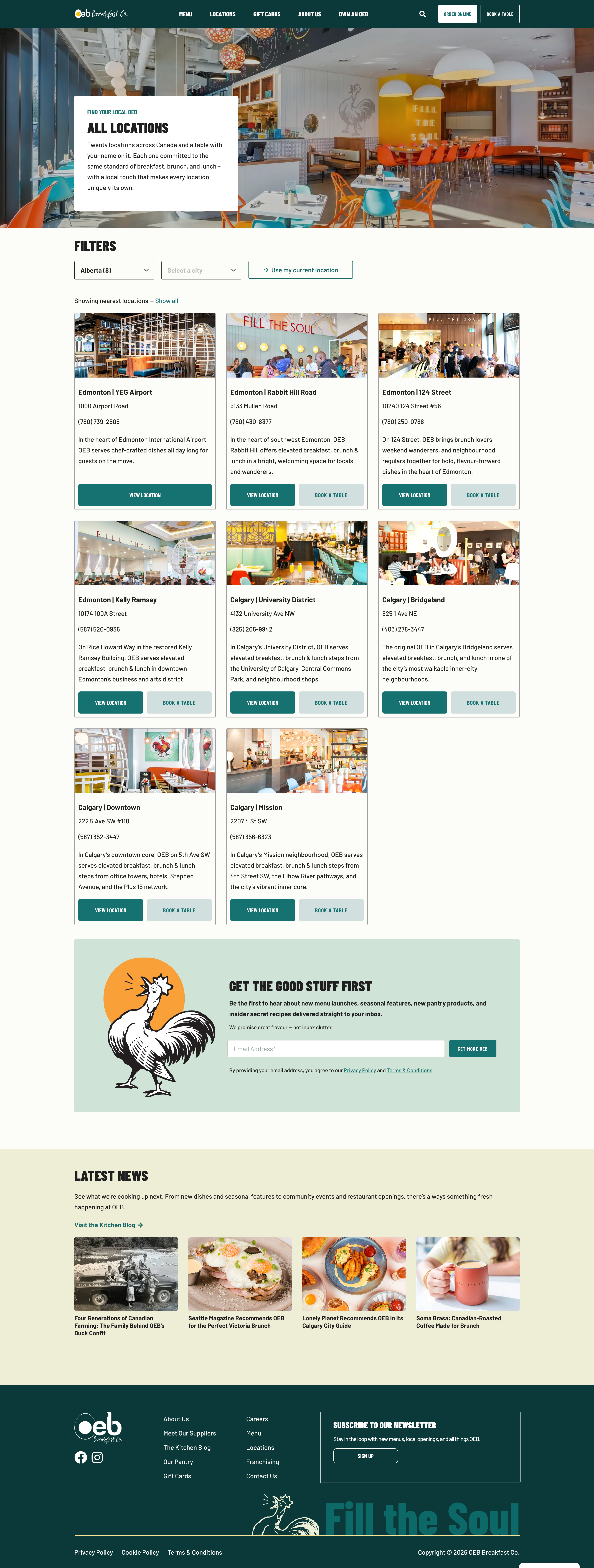 Redesigned OEB all-locations page on desktop